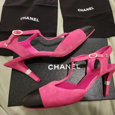 Chanel Fuchsia Suede Heels Size 42 With Box | eBay