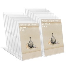 20 Pack Plastic Picture Frames 4 x 6 Acrylic Sign Holder, Clear Photo Frames ...