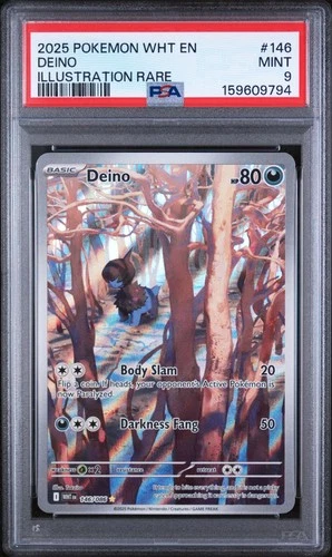 2025 POKEMON WHT EN-WHITE FLARE ILLUSTRATION RARE #146 DEINO PSA 9