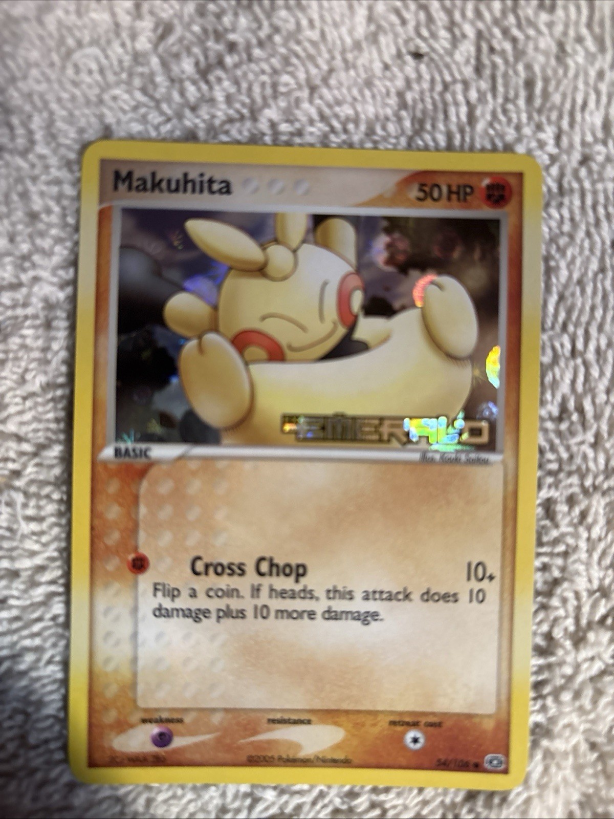 Pokemon EX Emerald Makuhita Reverse Holo stamped 54/106 NM