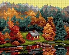 Gobelin canvas for halfstitch without yarn Autumn Landscape 3600H