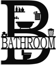 Metal Bathroom Wall Decor Farmhouse Funny Sign