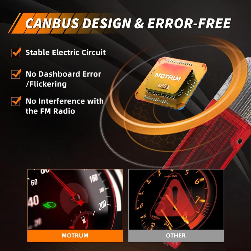 Set Red LED Tail Backup Light & White Backup Lamp Lenses For 1966 Chevy Chevelle - Image 3 of 4