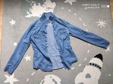 Button-down Blouse Blue Denim