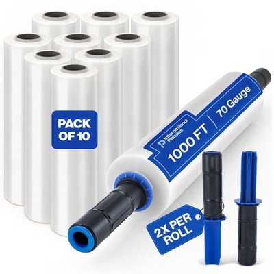 International Plastics Co. 70 Gauge 15'' Plastic Stretch Film/Wrap with Extend...