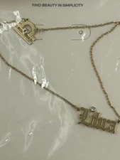 Libra Gold Tone Astrological Necklace 18in Rhinestone Accent Chain Brass