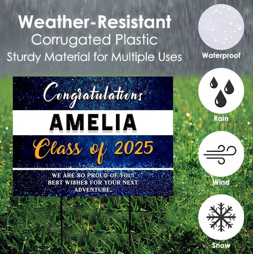 Personalized Class of 2025 Graduation Yard Sign, Graduation Outdoor Yard Sign - Picture 5 of 6