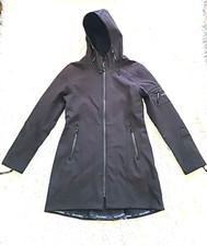 Ilse Jacobsen Hornebaek Jacket Womens 38 Black Full Zip Raincoat Hooded