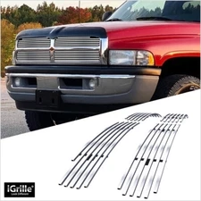 Fits 1994-2001 Dodge Ram Pickup Upper Stainless Steel Billet Grille Insert
