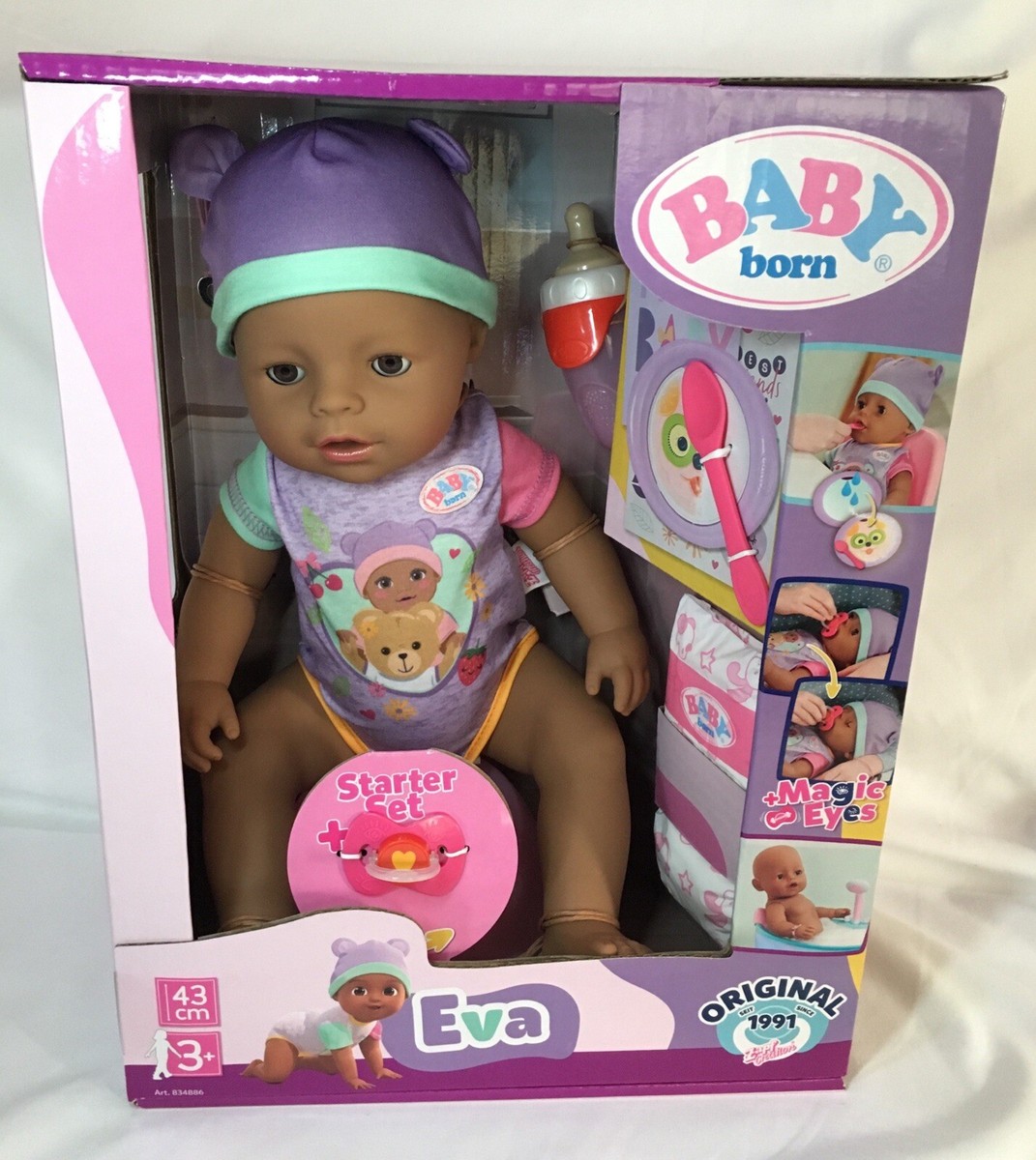 Eva Baby Bjorn Doll BABY Born Doll Eva 43cm Smyths Toys UK