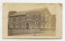 2-STORY BUILDING EXTERIOR ARCHED WINDOWS + DOORWAY, CDV PHOTO