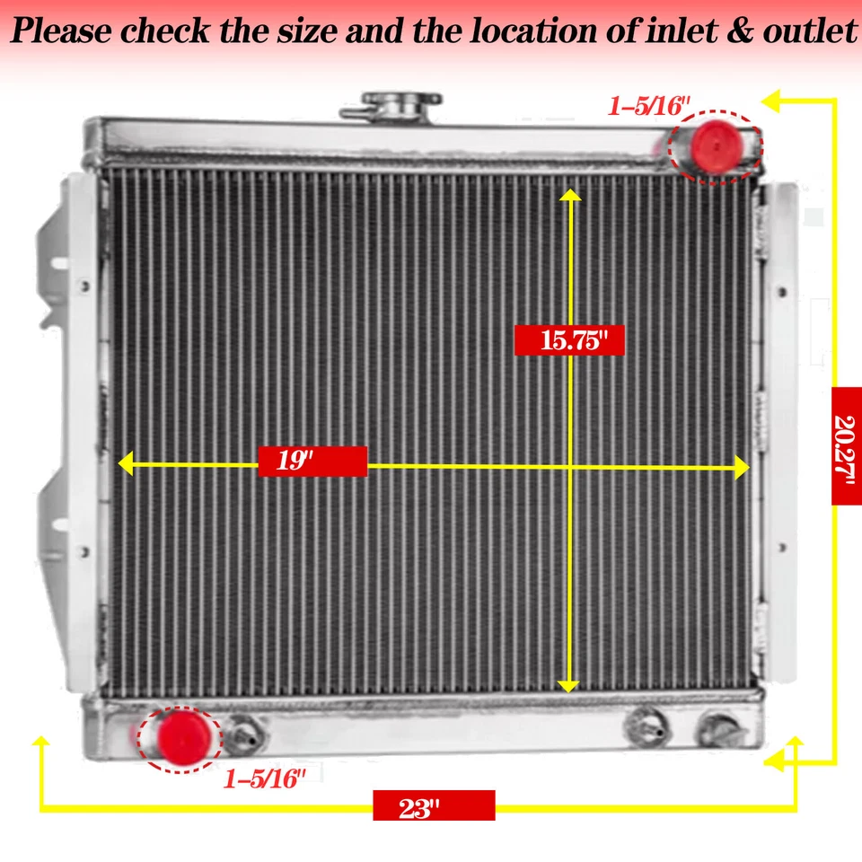 3 ROW ALUMINUM RADIATOR FOR 1984~95 TOYOTA PICKUP 4 RUNNER SR5 2.4L l4 AT Foto 2 de 4