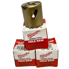 Lot of 3 Milwaukee 49-56-1753 Carbide Tipped Hole Saw 3/4" For Faster Cutting