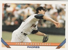 FREE SHIPPING-MINT-1993 Topps #388 Jeremy Hernandez San Diego Padres Baseball Cd