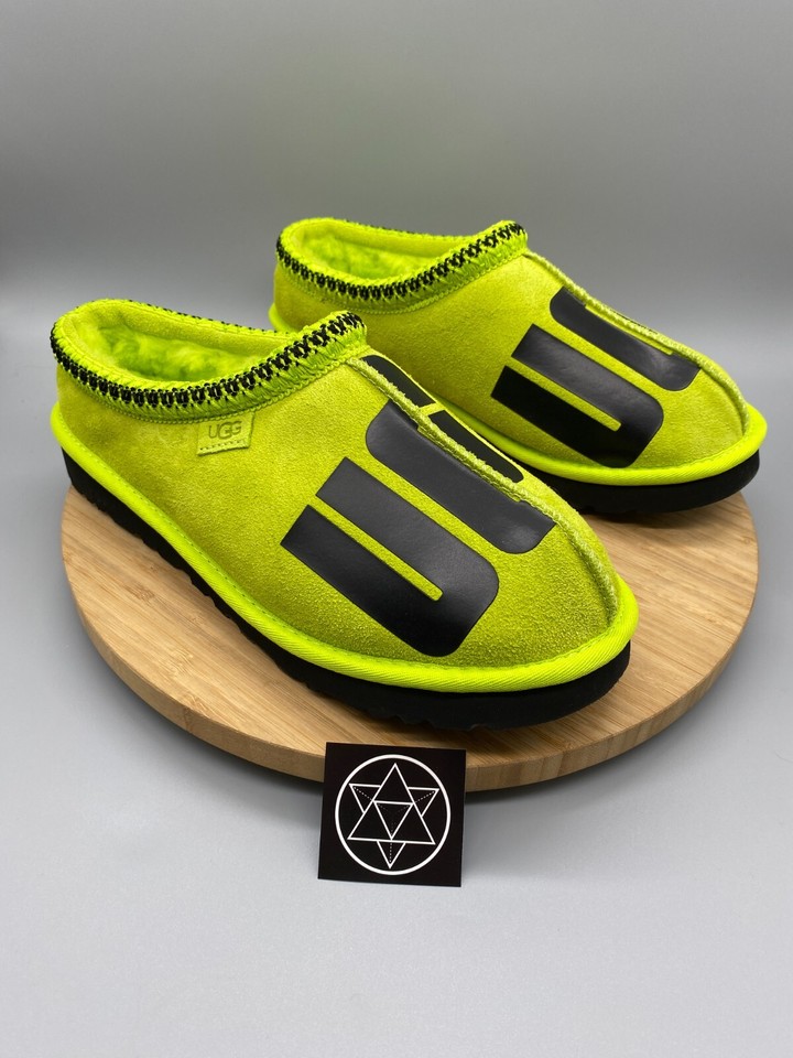 UGG Shoes Mens 10 Green Slippers Tasman Chopd Sheepskin Suede Casual