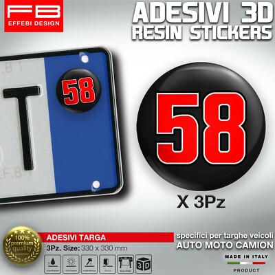 Aufkleber Sticker Targa Plate Sic 58 Super Sic Tribute Simoncelli Memory Legend 