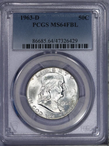 1963-D Franklin Half Dollar 50c PCGS MS64 FBL
