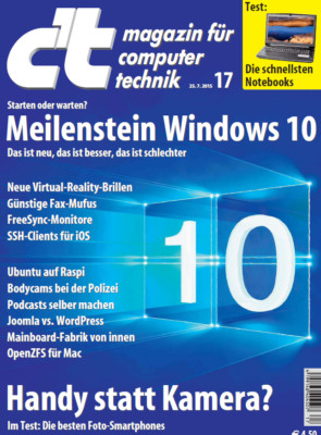 ct 17/2015: Ubuntu auf Raspi, Podcasts selber machen, ZFS: robustes Dateisystem