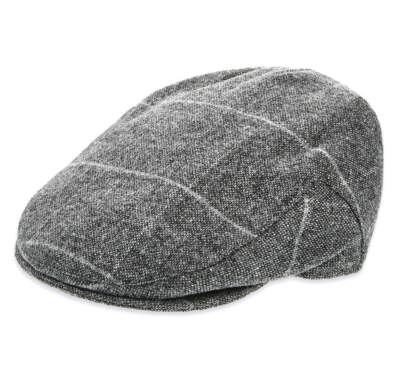 Mens Grey Pure Wool Thinsulate Flat Cap Hat [T09/1934M] Size L