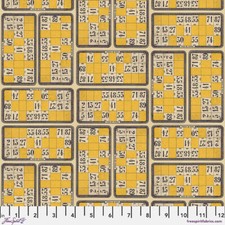 Tim Holtz Palette Palette Yellow Numbers Vintage Sold by The 1/2 Yard