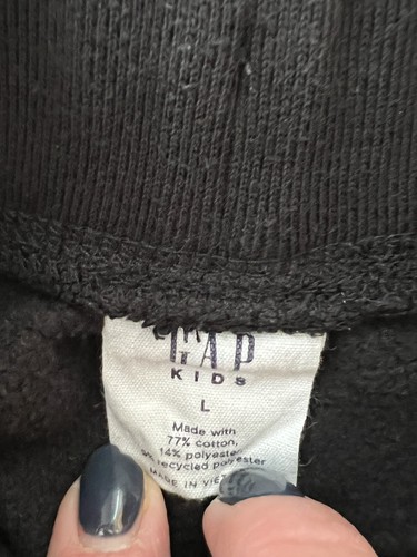 GAP Kids Boys Joggers Fleece Black Comfort Sweatpants Size L (10) - Picture 2 of 3