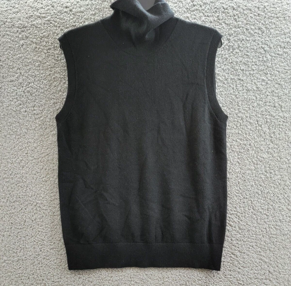 Suéter para mujer Michael Kors Collection cachemir sin mangas cuello alto XL negro Foto 2 de 4