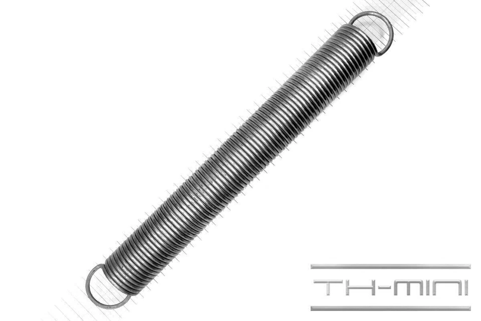 GUTEKUNST FEDERN Zug-Feder 4mm Haken Öse 44x373mm 37,4kg Spiral Edel-stahl rostfrei Metall