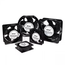 AC 220/240V 0.1-0.45A 50/60Hz 80-120mm Small Metal Frame Axial Cooling Fan Black