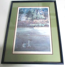 Tom Lynch Wrigley Field Signed Matted Framed Wall Art Print Watercolor 27.5"x21"