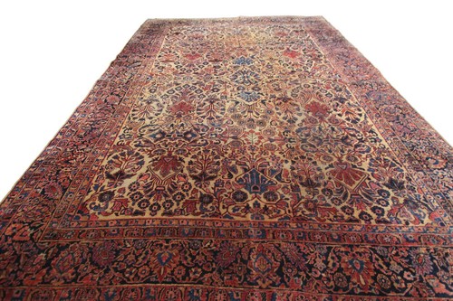 Nachlass Antik Teppich Mohajeran Rug Selten 9X12 Wolle Gold 274cmx365cm Um 1890 9'x12' - Bild 3 von 12