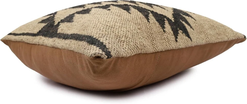 Funda de cojín para sala de estar dormitorio 18x18 pulgadas india hecha a mano 18x18" yute Kilim Foto 2 de 4