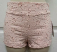   CAPEZIO Pink Eyelet Cotton Spandex Shorts Large child 11342C