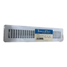 AmeriFlow 413w2x14-R Floor Register, Steel, White, 2" x 14  