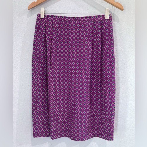 Vintage Silk Mod Retro Pinup Boho Stretch Waist Twee Knee Length Skirt
