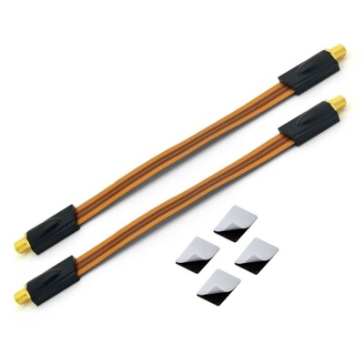 2x Fensterdurchführung Sat Flachkabel vergoldet HD Ultra Slim Flach Kabel 4K UHD
