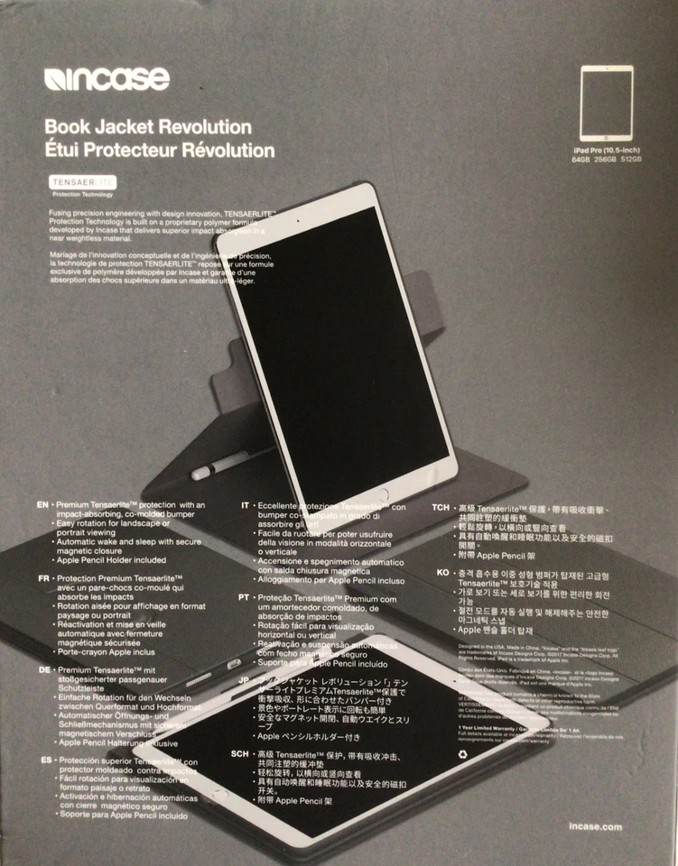 Incase Book Jacket 支架 外壳 保护套 适合 Apple iPad Pro 10.5 灰色 — 第 2/4 张图片
