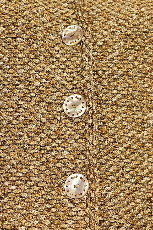 Escada 2Pc Sweater Set sz 14/44 Gold Metallic Boucle Knit Twinset Cardigan Top - Image 4 of 4