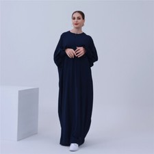 Muslim Women Prayer Long Dress Modest Kaftan Abaya Dubai Plain Robe Ramadan Gown