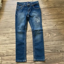 The Children's Place Girl's Skinny Jeans Dark Blue Adjustable Waist Gems 10 NWT