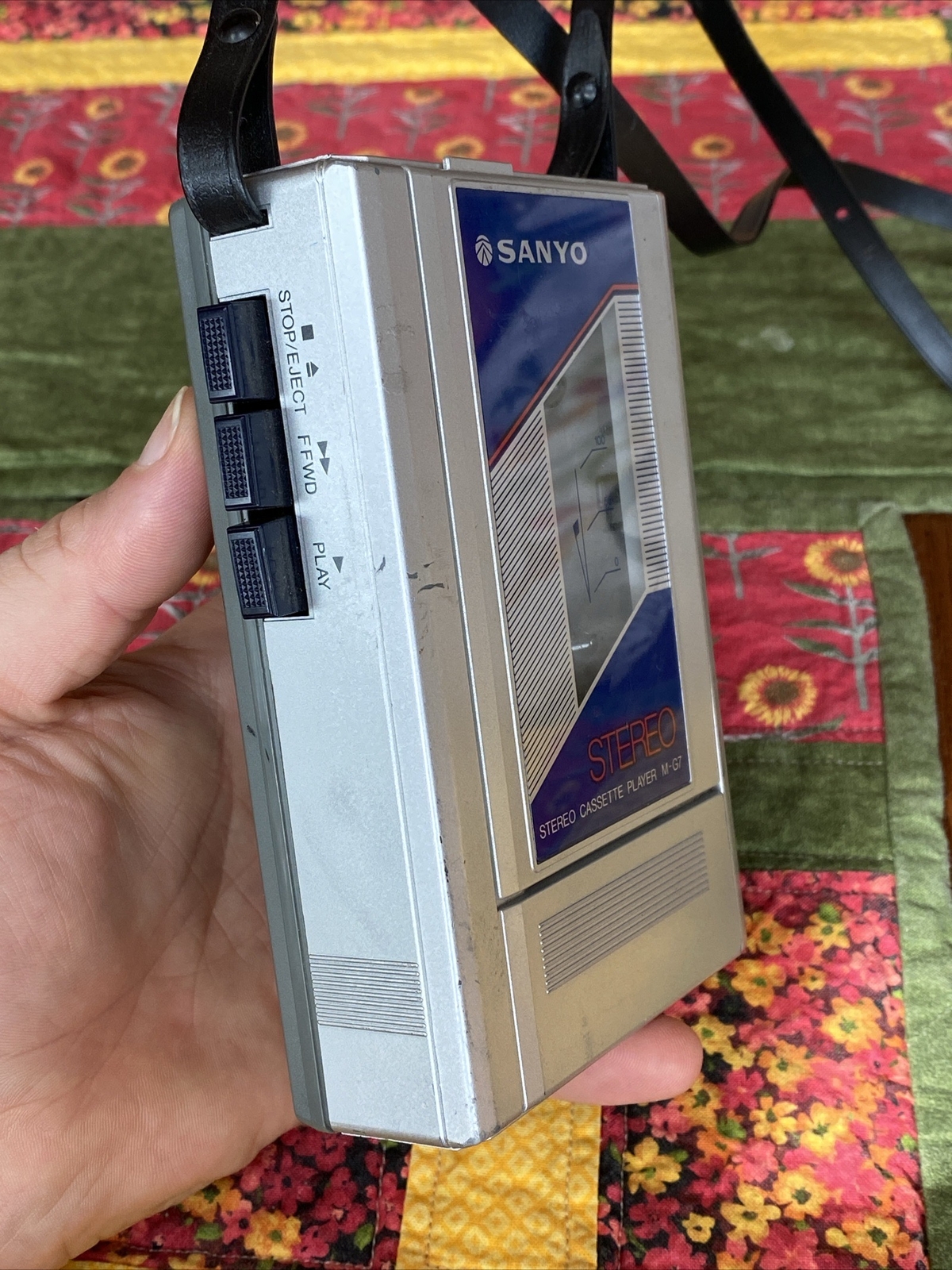 VTG Sanyo Stereo Cassette Player MG7 Walkman No Headphones *Tested