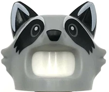 Lego New Light Bluish Gray Minifigure Headgear Head Cover Costume Mask Raccoon