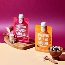 Low Sugar, 19g Protein Shake Powder, Sweet Potato/Five Grains, 7 Pouch in 1 Box