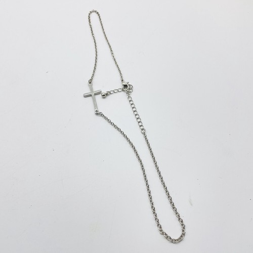 Cross Sideways Pendant Necklace Womens 
