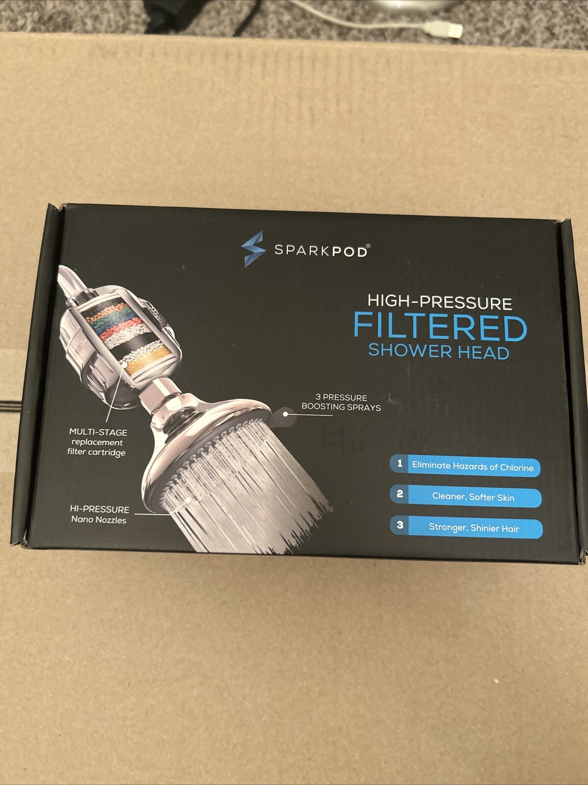 SparkPod Shower Filter Head High Pressure Filtered Shower Head eBay