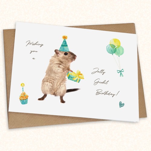 Luxus Geburtstagskarte für Hamsterliebhaber - Grußkarten mit niedlichen Haustieren Hammies - Bild 1 von 4