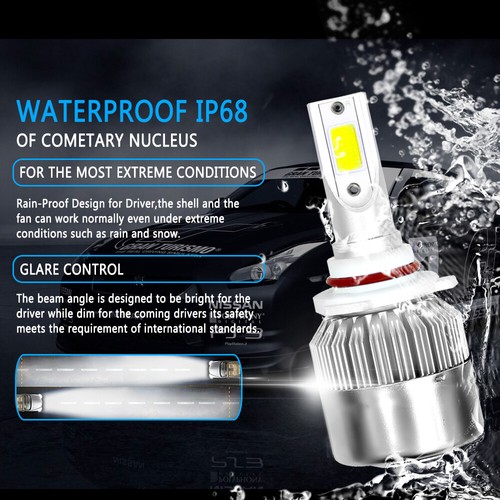 2-Sides LED Headlight Combo Bulbs Kit 9006 Low Beam 8000K Bright Ice Blue Pair - Picture 2 of 12
