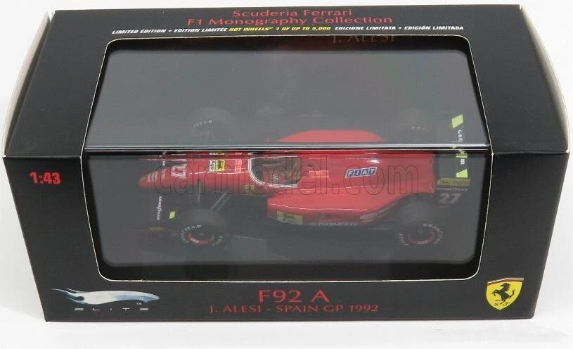 Mattel Elite T6281 Ferrari F92A Spain GP 1992 Jean Alesi 1/43 - Immagine 3 di 3