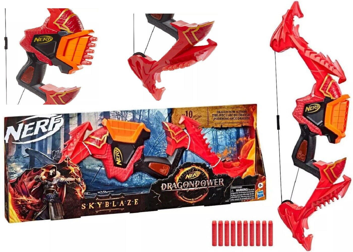 Nerf DragonPower Attention brand Skyblaze Dart Bow Toy Bombing free shipping Power Dragon 8+ Dungeons