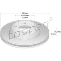 Topran Bremsscheiben Vorne Ø303 Mm BelüFtet FüR VW Amarok 2H_ S1B 2HA 2HB