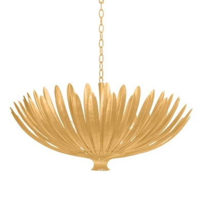 Hudson Valley Whitfield 8-Light Vintage Gold Leaf Traditional Bowl Chandelier
